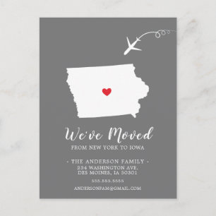 引っ越しアナウンス州IOWAポストカード ポストカード