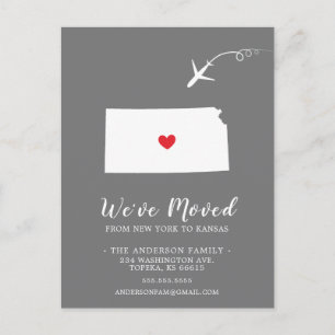 引っ越しアナウンス州KANSASポストカード ポストカード