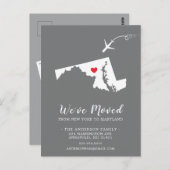 引っ越しアナウンス州MARYLANDポストカード ポストカード (正面/裏面)