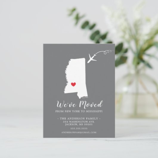 引っ越しアナウンス州MISSISPIPIポストカード ポストカード (スタンド正面)
