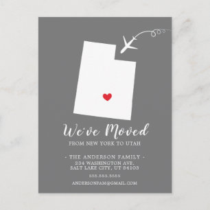 引っ越しアナウンス州UTAHポストカード ポストカード