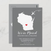 引っ越しアナウンス州WISCONSINポストカード ポストカード (正面/裏面)