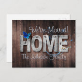 引っ越しアナウンス新しい住所の木素朴のホーム ポストカード (正面/裏面)