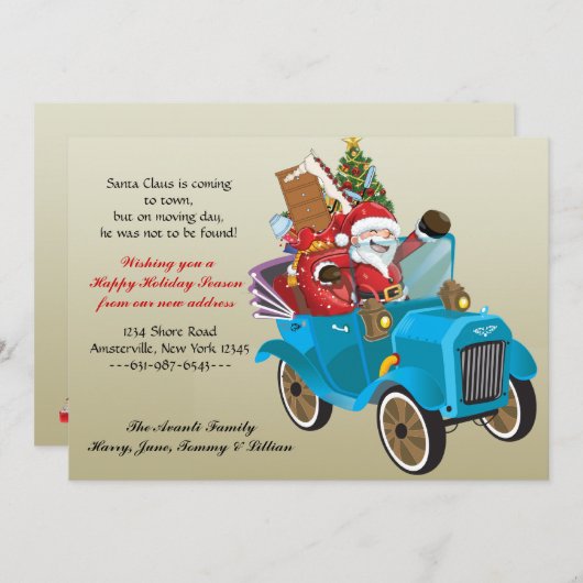 引っ越しサンタホリデー引っ越しのお知らせ シーズンカード (正面/裏面)