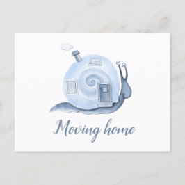 引っ越しホーム事前通知カタツムリの家が青に移動 案内ポストカード