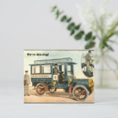 引っ越し中ですが、郵便トラックはがきを使用しません ポストカード (スタンド正面)