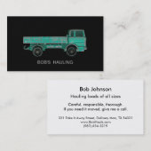 引っ越し会社の運送業者の引越し業者の輸送の廃物 名刺 (正面/裏面)