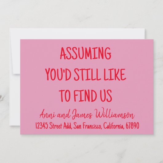 引っ越し先を見つけたいと思うおもしろいと 案内状 (正面)