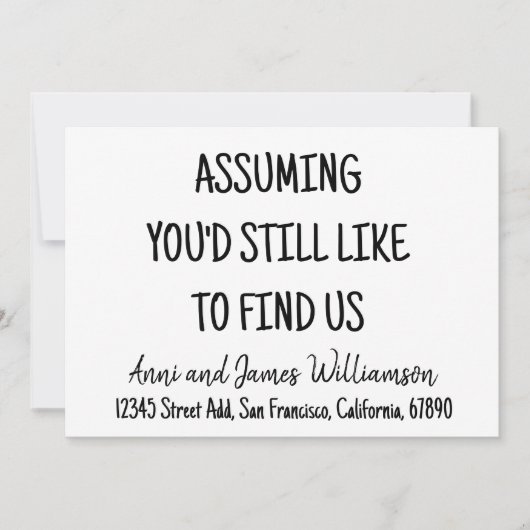 引っ越し先を見つけたいと思うおもしろいと 案内状 (正面)