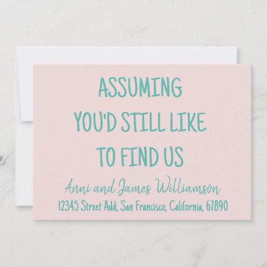 引っ越し先を見つけたいと思うおもしろいと 案内状 (正面)