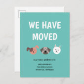 引っ越し図解入りの、写真付きのした可愛い犬種 案内ポストカード (正面/裏面)