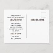 引っ越し図解入りの、写真付きのした可愛い犬種 案内ポストカード (裏面)