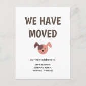 引っ越し図解入りの、写真付きのした可愛い犬 案内ポストカード (正面)