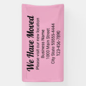 引っ越し場所はピンク 横断幕 (縦)