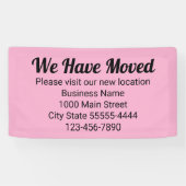 引っ越し場所はピンク 横断幕 (横)