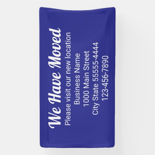 引っ越し場所は青 横断幕 (縦)