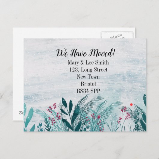 引っ越し家の引越し住所 案内ポストカード (正面/裏面)