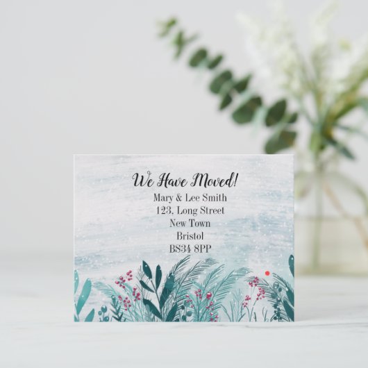 引っ越し家の引越し住所 案内ポストカード (スタンド正面)