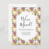 引っ越し案内カラフル鉢植モダン物 ポストカード (正面/裏面)