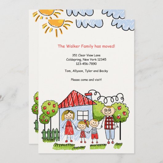 引っ越し案内 招待状 (正面/裏面)