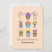 引っ越し祝いパーティーおめでとうニューホームボスタイリッシュホ カード (正面)