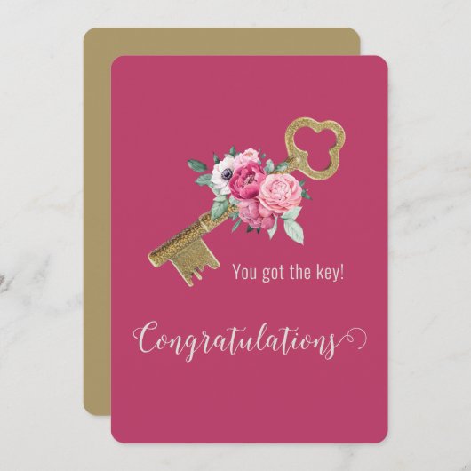 引っ越し祝いパーティーおめでとう新しい住宅所有者モダン カード (正面/裏面)