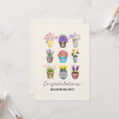 引っ越し祝いパーティーおめでとう素朴カントリークラフト カード (正面/裏面インサイチュ)