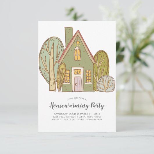引っ越し祝いパーティーのパーティの招待状|の新しい近隣 招待状 (スタンド正面)