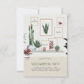 引っ越し祝いパーティーのパーティの招待状|の鉢植えな植物 招待状 (正面)