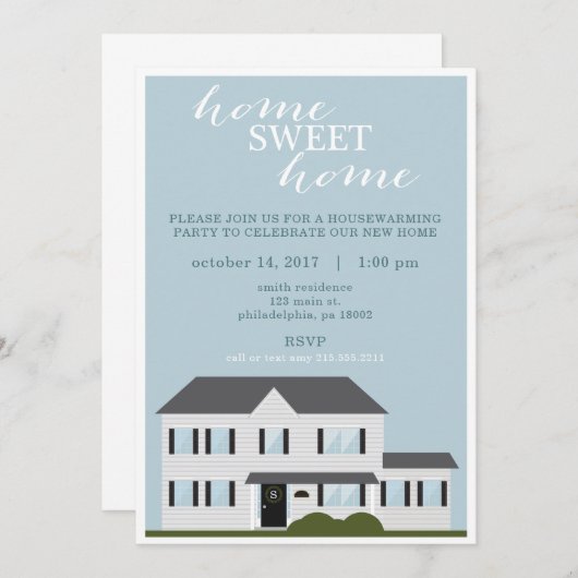 引っ越し祝いパーティーのパーティの招待状 招待状 (正面/裏面)