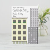 引っ越し祝いパーティーのパーティの招待状-新しいアパート 招待状 (スタンド正面)