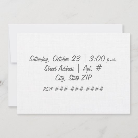 引っ越し祝いパーティーのパーティの招待状-新しいアパート 招待状 (裏面)