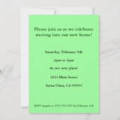 引っ越し祝いパーティーのパーティの招待状- Arman Manookian 招待状 (裏面)