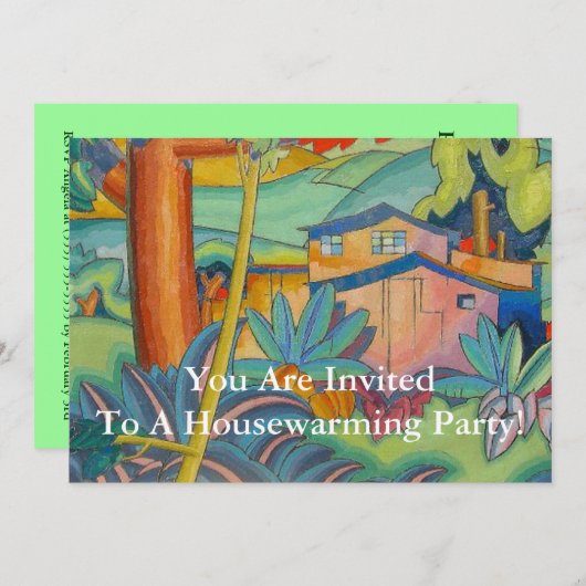 引っ越し祝いパーティーのパーティの招待状- Arman Manookian 招待状 (正面/裏面)