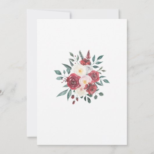 引っ越し祝いパーティーのパーティーによっては新しい家の家の赤が開花します 招待状 (裏面)