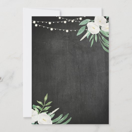 引っ越し祝いパーティーのパーティーのチョークの素朴で新しい家の招待 招待状 (裏面)