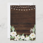 引っ越し祝いパーティーのパーティーの木製の素朴で新しい家の招待 招待状 (裏面)