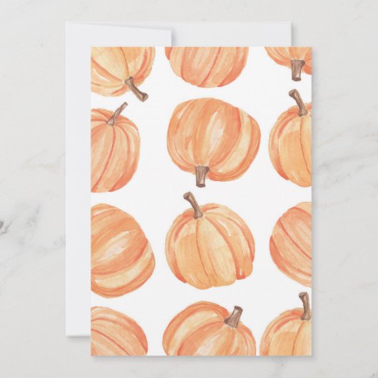 引っ越し祝いパーティーのパーティーの水彩画のカボチャ秋 招待状 (裏面)