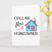 引っ越し祝いパーティーのパーティーは私にMrs.Homeowner呼び出す カード (黄色い花)