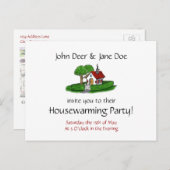 引っ越し祝いパーティーのパーティー インビテーションポストカード (正面/裏面)
