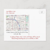 引っ越し祝いパーティーのパーティー インビテーションポストカード (裏面)