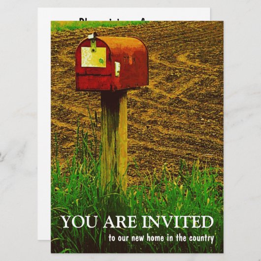 引っ越し祝いパーティーのパーティー-新しい国の家 招待状 (正面/裏面)