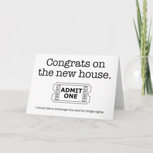 引っ越し祝いパーティーの冷蔵庫はカードを訂正します 招待状 (正面)