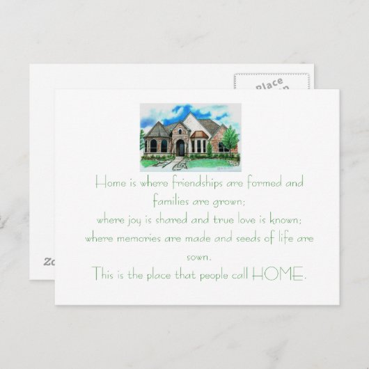 引っ越し祝いパーティーの招待カード インビテーションポストカード (正面/裏面)