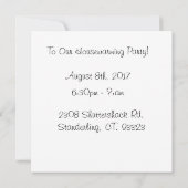 引っ越し祝いパーティーの招待状 招待状 (裏面)