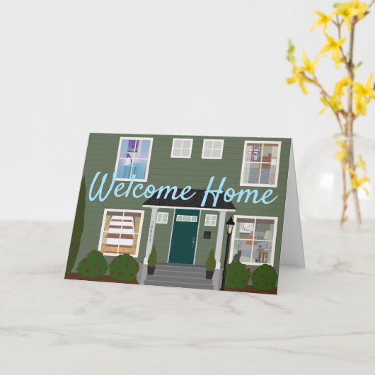 引っ越し祝いパーティーへようこそ カード (黄色い花)