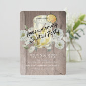 引っ越し祝いパーティーカクテルパーティーウッド招待状 招待状 (スタンド正面)