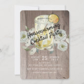 引っ越し祝いパーティーカクテルパーティーウッド招待状 招待状 (正面)