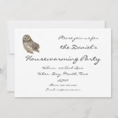 引っ越し祝いパーティーカスタムパーティー招待状フクロウ 招待状 (裏面)