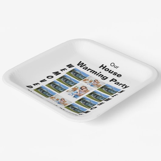 引っ越し祝いパーティーカスタムパーティー11フォトコラージュ ペーパープレート (傾斜あり)